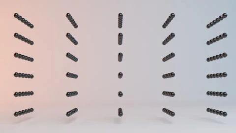 Abstract spheres in the studio 3d rendering Stock Illustration