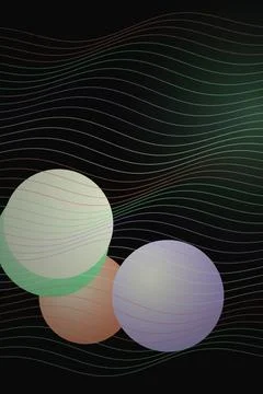 Abstract Spheres on Wave Background Stock Photos