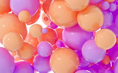 Abstract spheres with white background, 3d rendering. Illustrazione stock