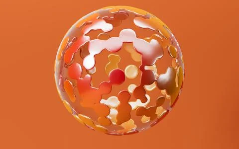 Abstract spherical background, 3d rendering. Stock Illustration