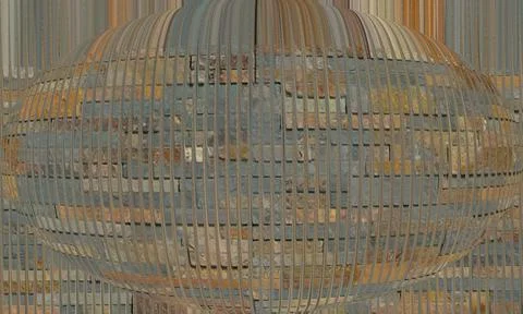 Abstract Spherical Curved Sliced Multi-Color Stone Wall Texture Background Stock Photos