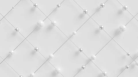 Abstract Spherical Dots Array Loop 1 Silver x White Stock Footage 121709653
