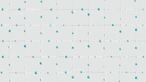 Abstract Spherical Dots Grid Loop 1 Blue x White Stock Footage 147096083