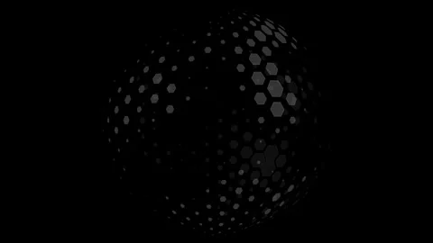 Abstract Spherical force field with hexagonal pattern. Stock Footage 308214098