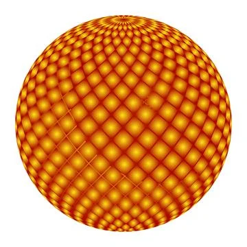Abstract spherical geometric pattern with a warm gradient of orange and yell Stock Illustration