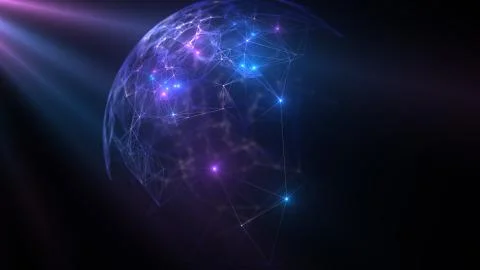 Abstract spherical network background. Stock Illustration