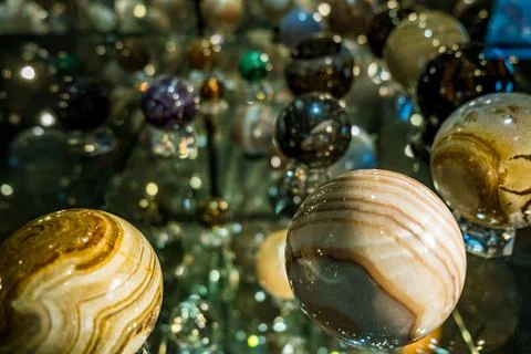 Abstract Spherical Orbs Shallow Depth of Field 写真素材