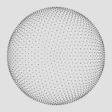 Abstract spherical pattern of particles. High technology, data grid visualiza Stock Illustration