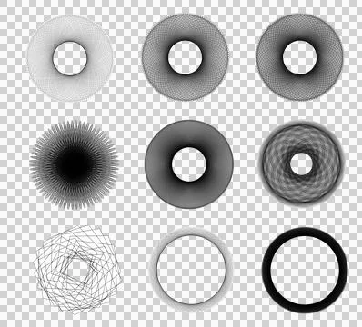 Abstract spherical shapes isolated over transparent background 스톡 일러스트