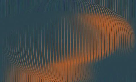 Abstract Spherical Warp Background with Orange and Teal Gradient and Vertic.. Illustrazione stock