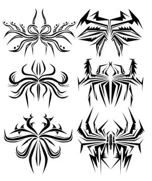 Abstract spider tattoo Stock Illustration