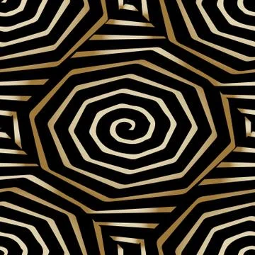 Abstract spider web spiral vector seamless pattern. Illustrazione stock