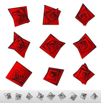 Abstract spikey, angular shapes. (colored and uncolored versions) Illustrazione stock