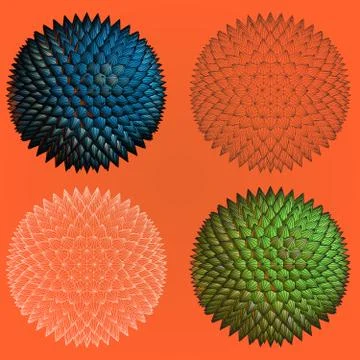 Abstract spiky geometric shape four stye Illustrazione stock