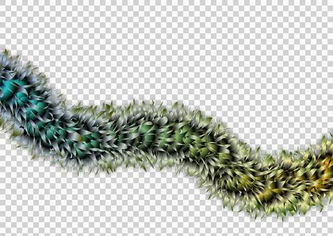 Abstract Spiky Gradient Wave on Black Background Stock Illustration
