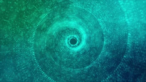 Abstract of a spinning blue spiral composed of circular blue dots against a.. Stock Footage 291398448