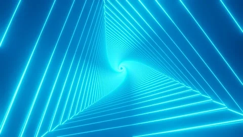 Abstract Spinning Blue Triangles Seamless Loop Animation, Satisfying VJ Loop Video stock 166233421