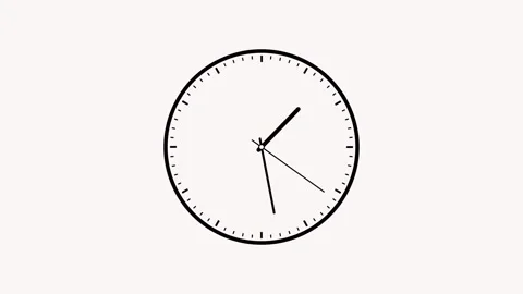 Abstract spinning clock icon animation Stockbeeldmateriaal 336977613
