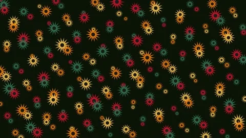 Abstract spinning colorful star patterns video motion background Stock Footage 345013209