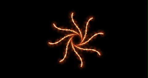 Abstract Spinning Fire Spark Star Animation on Transparent Background Vidéo 336391248