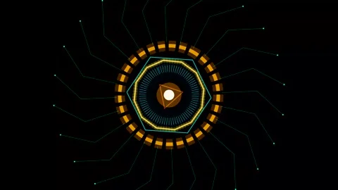 Abstract spinning geometric mandala animation motion background Stock Footage 346470400