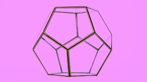 Abstract spinning glass 3D shape, with pink background Stock Footage 96536487