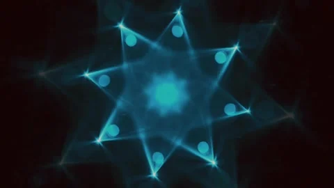 Abstract spinning green light rays flowers Stock-Footage 261007753