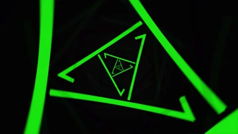 Abstract Spinning Green Triangles Looping Animated Transition Background Stock Footage 138747875