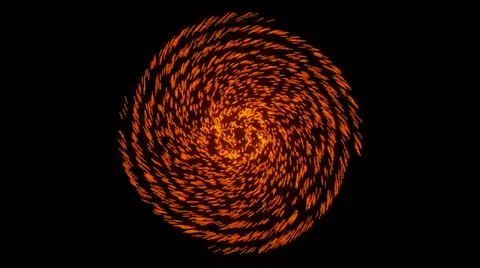 Abstract spinning space objects with starry tails. Design. Colorful cosmic Illustrazione stock