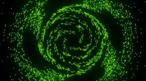 Abstract spinning space objects with starry tails. Design. Colorful cosmic Illustrazione stock