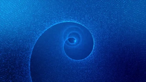 Abstract spinning twirl deep blue dots background. Abstract futuristic tech.. Stock Footage 290849358