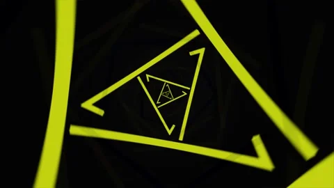Abstract Spinning Yellow Triangles Looping Animated Transition Background Stock Footage 138747918