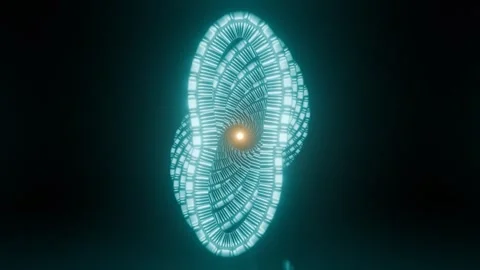Abstract Spiral 4K VJ Loop - Hypnotic Motion Background Teal Stock Footage 302065265