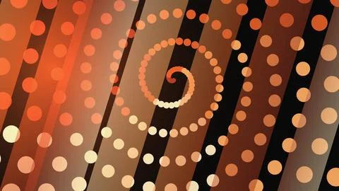 Abstract spiral and dot pattern with warm orange tones イラスト素材