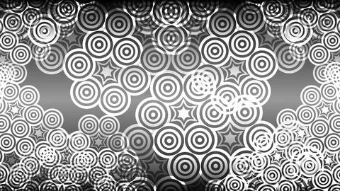 Abstract Spiral and Star Pattern on a Grayscale Background Stock Illustration