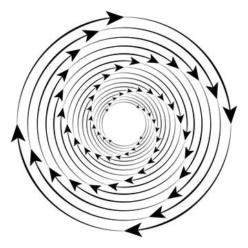 Abstract Spiral Arrow Pattern with Concentric Rings Stock Illustration