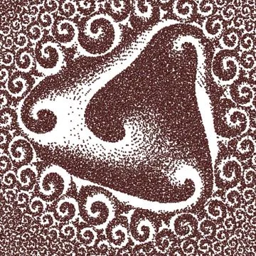 Abstract spiral background created from computer generated coffee beans texture. Stock Illustration