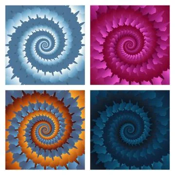Abstract Spiral Background Set Stock Illustration