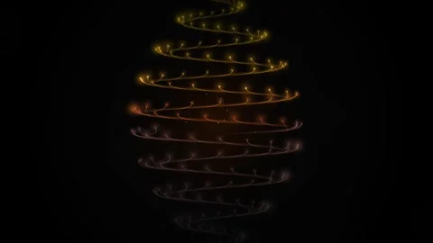 Abstract Spiral Christmas Tree Lights on Black Background - Festive Bokeh M.. Stock Footage 346660451
