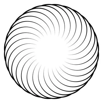 Abstract Spiral Circular Line Pattern Monochrome Stock Illustration