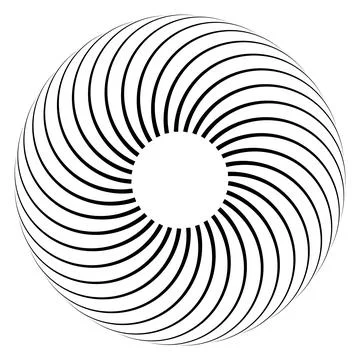 Abstract Spiral Circular Line Pattern Geometric Design Stock Illustration