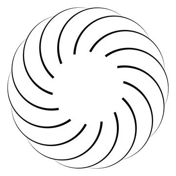 Abstract Spiral Circular Line Pattern with Radial Symmetry Stock Illustration