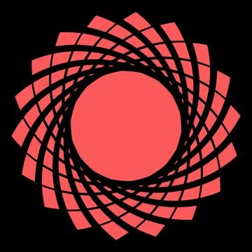 Abstract Spiral Circular Pattern with Central Geometric Shape Stock Illustration
