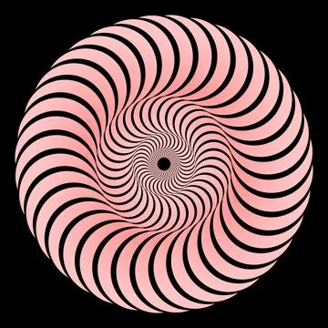 Abstract Spiral Circular Pattern with Pink Swirling Bands Stock Illustration