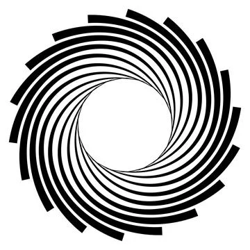 Abstract Spiral Circular Pattern with Rotating Geometric Line Design Stock Illustration