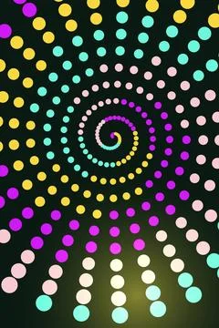 Abstract Spiral Colorful Dot Pattern イラスト素材