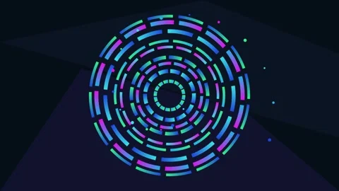 Abstract spiral of colorful rectangles expands from a central point Stock Footage 326175644