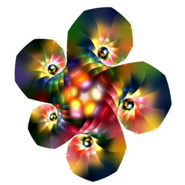 Abstract spiral design in bright rainbow colors isolated on white Stock Illustration