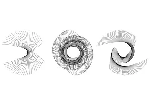 Abstract spiral design elements on white background. Twist lines. Vector Stock Illustration