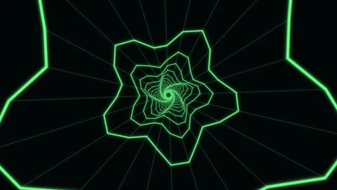 Abstract spiral design with green lines on black background Stock Footage 337233508